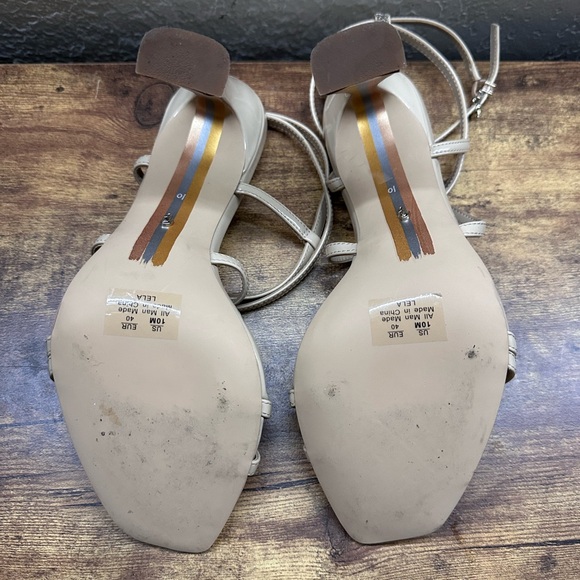 Sam Edelman Lela Strappy Heel Sandals Size 10 Beige Light Latte Patent - Picture 9 of 10